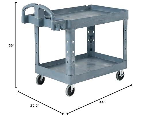 Rubbermaid Commercial Products BRUTE Heavy Duty 2-Shelf Utility/Service Cart - Image 16