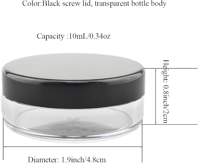 HAHIYO 2P 10ml/0.34oz Plastic Empty Travel Powder Container Small Loose Powders - Image 2