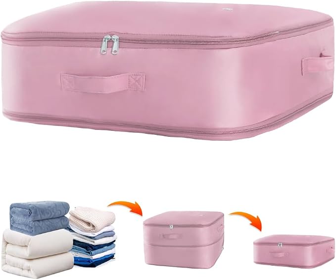 Space saver bag, for quilts, duvets or other fluffy clothing.Measures 21" L x by Unknown