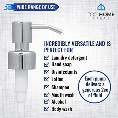 Stainless Steel Soap and Lotion Dispenser Pumps, Replacement - Image 4