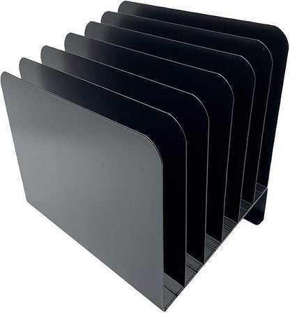 Huron Desktop File Binder Organizer Storage, Inclined Slant 6 Slot - Image 4