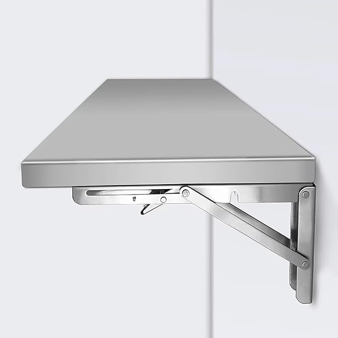 Stainless Steel Folding Table, Wall-Mounted Drop Leaf Table, Wall Mounted by MTSYXYM