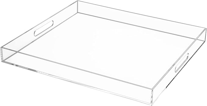 Clear Rectangular 18x20 Inches Acrylic Ottoman Tray Decorative Serving Tray by Unknown