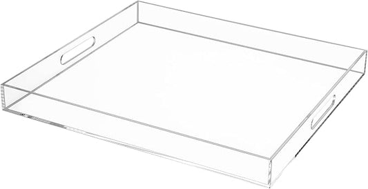 Clear Rectangular 18x20 Inches Acrylic Ottoman Tray Decorative Serving Tray by Unknown