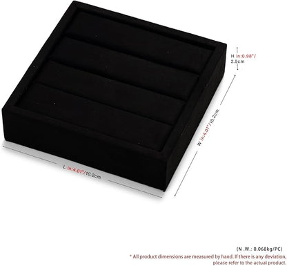 Black Velvet 3-Slots Jewelry Ring Display Tray Showcase Small Jewelry Display - Image 4