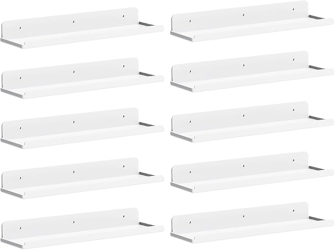 Lifewit Floating Shelves for Wall, 10 Pack White Acrylic Shelf 15" Room Decor by Lifewit