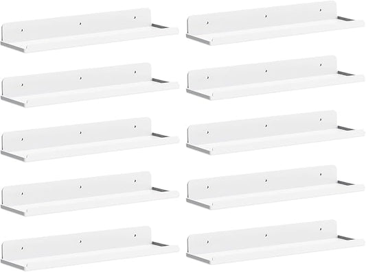 Lifewit Floating Shelves for Wall, 10 Pack White Acrylic Shelf 15" Room Decor by Lifewit
