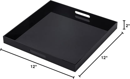 Glossy Black Acrylic Serving Tray - Image 4