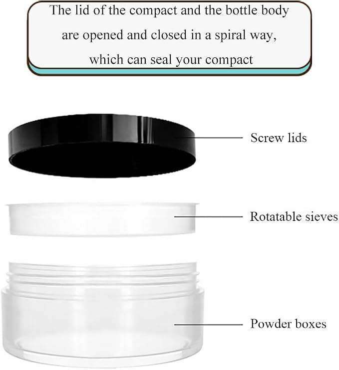 HAHIYO 1Pcs 20ml/0.68oz Plastic Empty Travel Compact Case Makeup Cosmetic Jar - Image 3