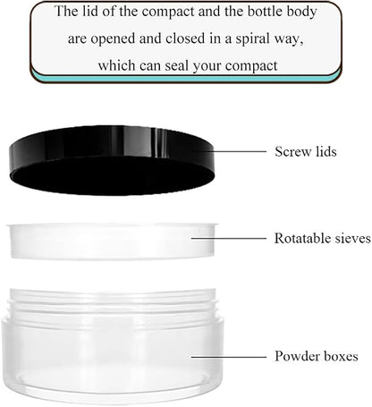 HAHIYO 2Pcs 20ml/0.68oz Plastic Empty Travel Compact Case Makeup Cosmetic Jar - Image 3