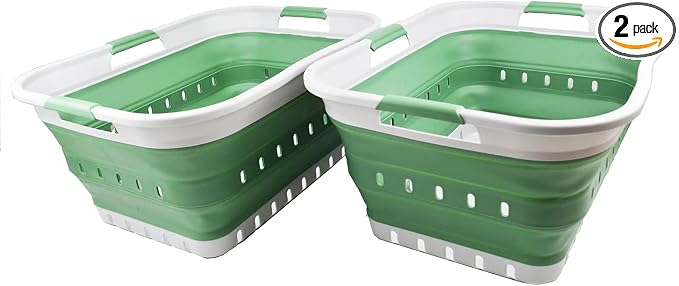 SAMMART 42L Collapsible Plastic Laundry Basket by SAMMART
