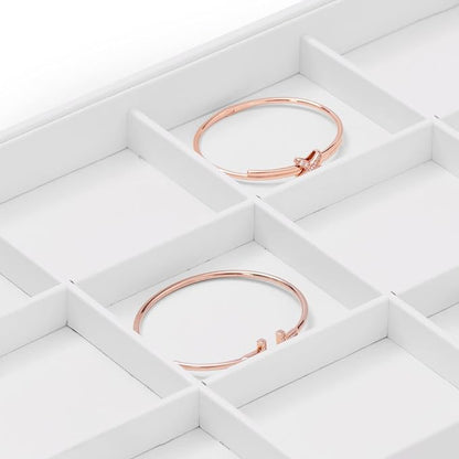 Oirlv Premium White Leather Stackable Jewelry Tray 12 Grid Jewelry Drawer - Image 6