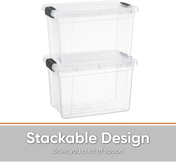 Superio Storage Bins with Lids- 8 Pack, 2.5 Qt Clear Boxes - Image 5