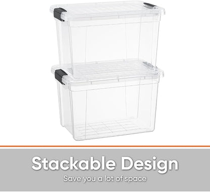 Superio Storage Bins with Lids- 8 Pack, 2.5 Qt Clear Boxes - Image 5
