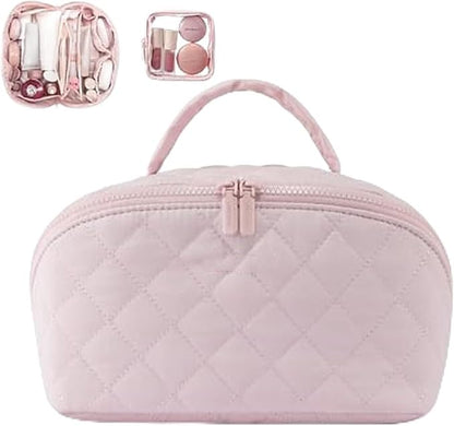2026 New Travel Makeup Bag, Festivalment Wide Open Lay-Flat Water-Resistant by Unknown