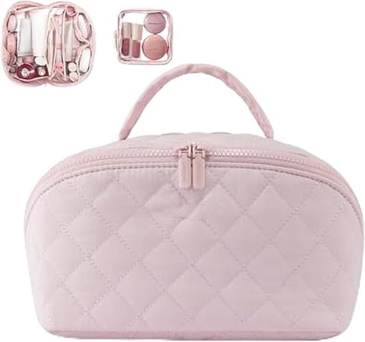 2026 New Travel Makeup Bag, Festivalment Wide Open Lay-Flat Water-Resistant by Unknown