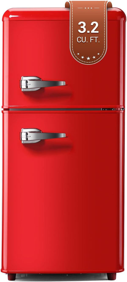 Retro Mini Fridge, 3.2 Cu. Ft. Small Refrigerator by Cleanthewayyouwant