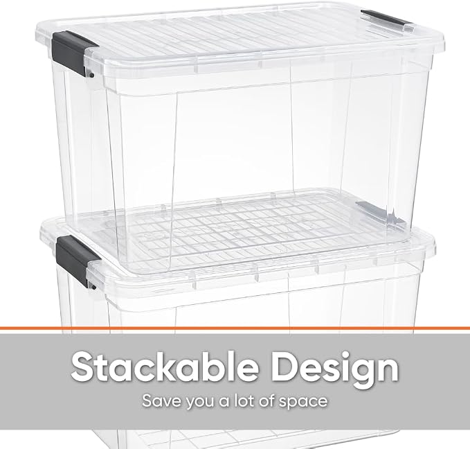 Superio Storage Bins with Lids- Clear Boxes - Image 4