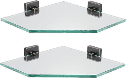 JQK Corner Glass Shelf, Oil Rubbed Bronze Bathroom 304 Stainless Steel Shower by Homeimprovement
