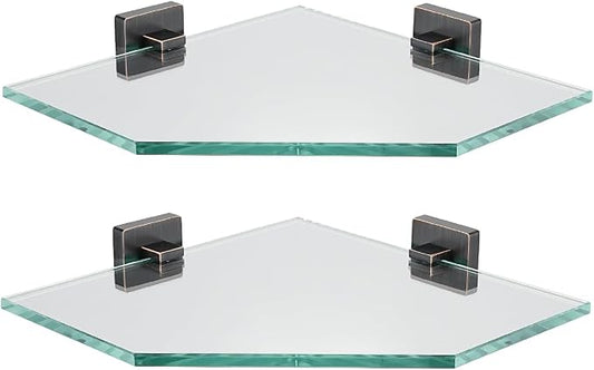 JQK Corner Glass Shelf, Oil Rubbed Bronze Bathroom 304 Stainless Steel Shower by Homeimprovement