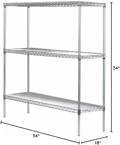 Omega 18" Deep x 54" Wide x 54" High 3 Tier Gray Starter Shelving Unit - Image 3