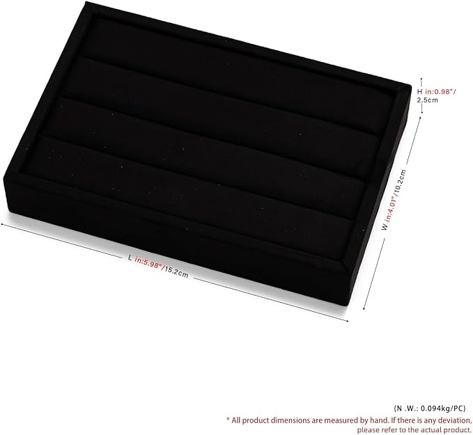 Oirlv 3 Slots Velvet Small Ring Organizer Earrings Trays Showcase Display - Image 8