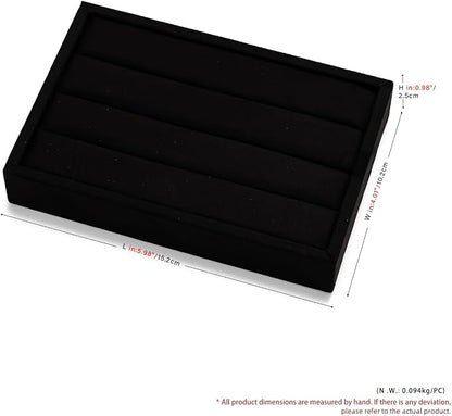 Black Velvet 3-Slots Jewelry Ring Display Tray Showcase Small Jewelry Display - Image 3