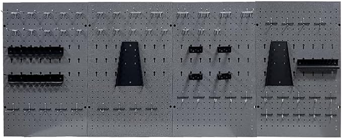 JZD 115 PCS Metal Pegboard Wall Organizer 4 Packs Metal Pegboard Kit 66x24 Inch by JZD