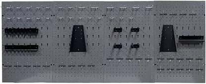 JZD 115 PCS Metal Pegboard Wall Organizer 4 Packs Metal Pegboard Kit 66x24 Inch by JZD