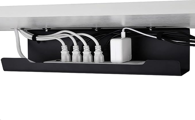 VIDOR Under Desk Cable Management Tray 1-Pack, No Drill Alloy Steel, Wire - Image 6