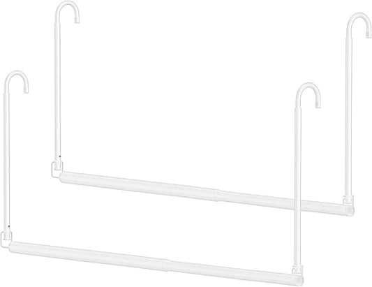 Hanging Closet Rod, 2 Pack Adjustable Height & Width Closet Rods by Tiemlet