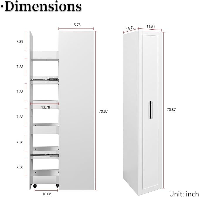 JOYSOURCE Tall Narrow Pull-Out Storage Shelf - Image 2