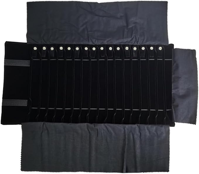 Portable Jewelry Roll Untangled Secure Necklace Travel Storage Bag Displays - Image 3