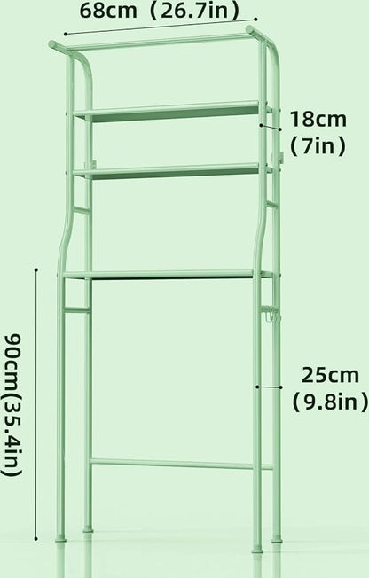 Over The Washer and Dryer Storage Shelf, 3 Tier Laundry Room Metal Drying Rack - Image 3