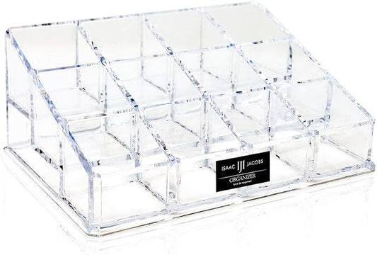 Isaac Jacobs Clear Acrylic 12 Compartment Nail Polish Holder, Organizer by IsaacJacobs