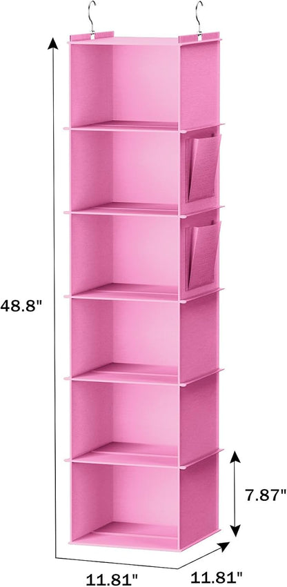 YOUDENOVA Hanging Closet Organizer and Storage, 6-Shelf Closet Hanging Storage - Image 3