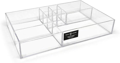 Isaac Jacobs 8-Compartment Clear Acrylic Drawer Organizer, School & Office by IsaacJacobs