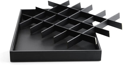 Stackable Jewelry Organizer Tray Premium PU Leather 24 Grid Jewelry Display - Image 6