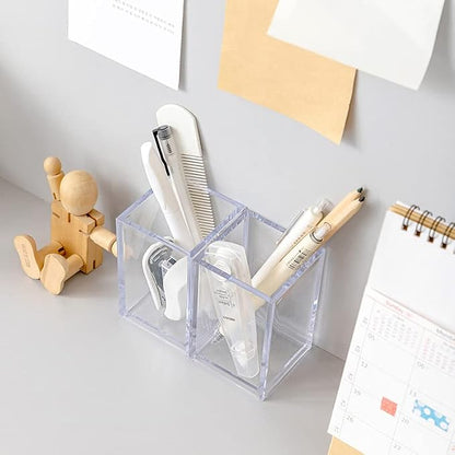 2 Pack Clear Acrylic Pencil Pen Holder Cup, Acrylic Cosmetic Brushes Storage - Image 3