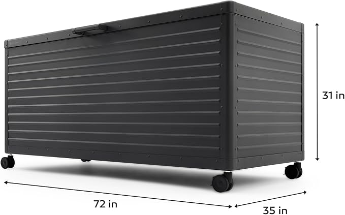 MIRADOR 281 Gallon Outdoor Storage Box Waterproof, Metal Deck Box - Image 5