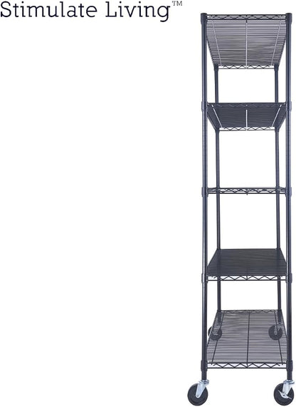 48"x18"x72" PRIME HEAVY DUTY Black 5-Tier Wire Shelving NSF 4000 LBS MAX - Image 9
