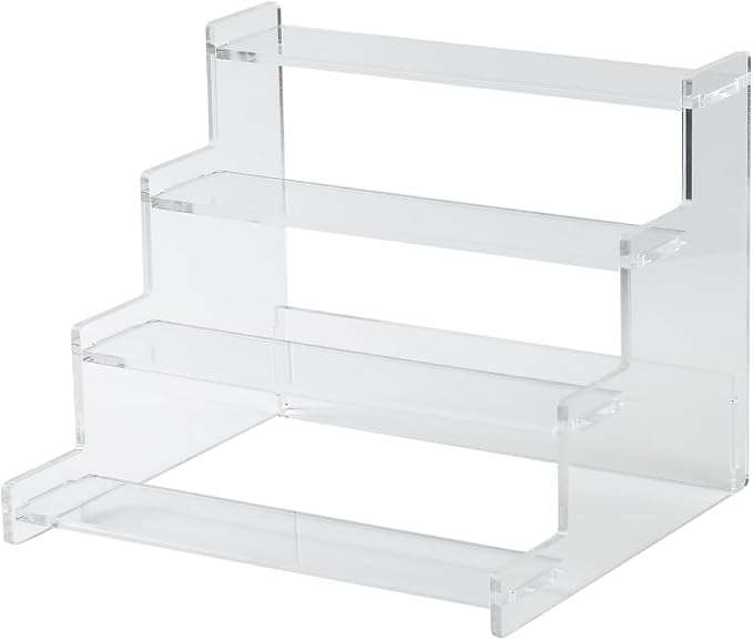4-Tier Acrylic Display Riser Stand – 22.8x20x18.2cm Clear Perfume Stand by Unknown