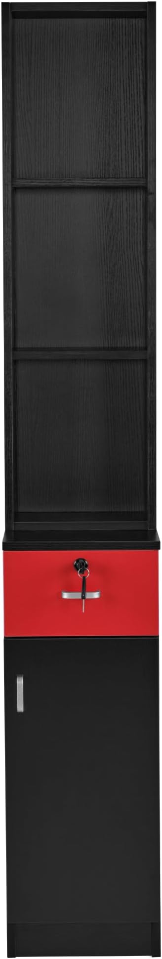 BarberPub Locking Wall Mount Hair Styling Barber Station Drawer Storage Beauty - Image 9