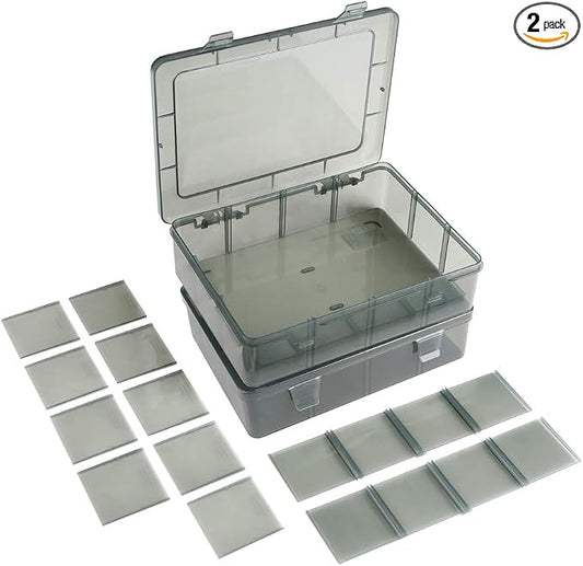 2 Pack Plastic Storage Organizer Box, Storage Container, Jewelry Organizer by Vidifor