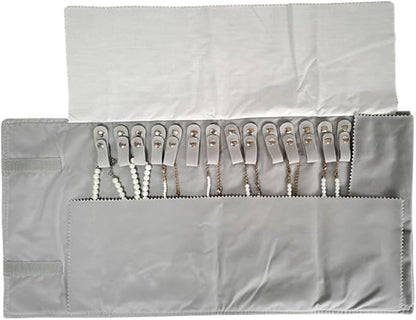 Premium Jewelry Roll Organizer for 16 Necklaces 55cm x 29cm Metal Snap & Velcro - Image 7