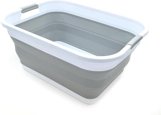 SAMMART 41L Collapsible Plastic Laundry Basket-Foldable Pop Up Storage by SAMMART