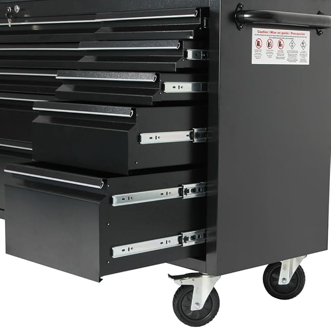72" Rolling Tool Chest with 15 Drawers, Lockable Storage Cabinet, Assembled - Image 3