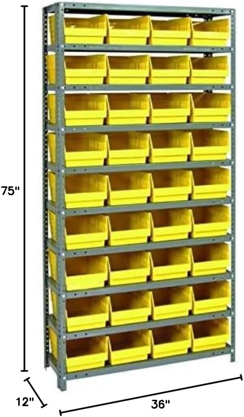Quantum Storage Systems 1275-207YL Solid Heavy Duty 10 Shelves 36 Store-More - Image 2