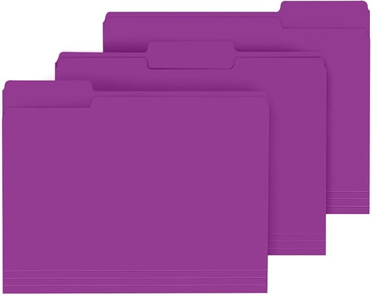 File Folder, PANDRI 120 Pack File Folder, 1/3 Cut Tab, Letter Size, Filing by PANDRI