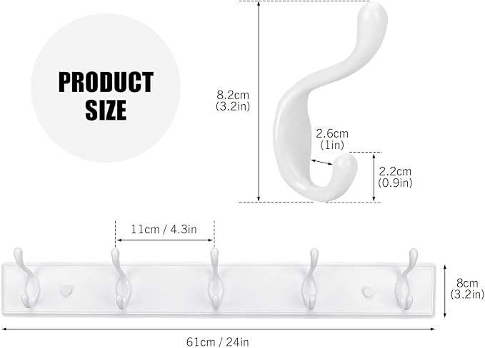 Wooden Coat Rack, Wall-Mounted Organizer - Image 2